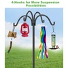 4-Hooks Shepherds Hooks for Outdoor, 92" Heavy Duty Bird Feeder