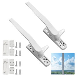 Window Handle,2 PCS Double Glazing UPVC Window Handles,White Cockspur Window Handle Replacement Kit,Right Hand,Handle Lever for Windows and Sliding Doors
