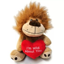 Beverly Hills Teddy Bears Valentine Gift Plush Lion with Heart I'm Wild About You