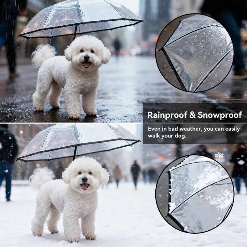 Namsan Small Dog Rain Umbrella, Windproof Rainproof Dog Umbrella with