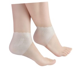 ORFOFE 2 Pairs Heel Protectors Cushioned Heel Sleeves for Shock Absorption Slip Comfort Ventilation Lightweight Support for Foot Care