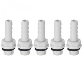 sourcing map PVC Barb Hose Fitting Connector Adapter 6mm or 15/64" Barbed x 1/8" G Male Pipe 5pcs