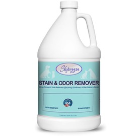Pet Stain Odor eliminator - Super-concentrated Enzyme cleaner - Sky breeze plus - Extra Strong Odor and stain remover - Best Remover for Cat and Dog Pee All Purpose Cleaner and Deodorizer 1 gallon