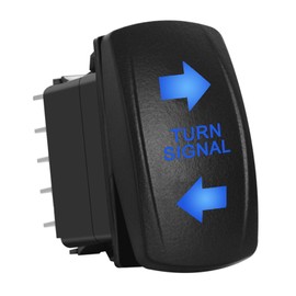 Waterproof Blue Led Turn Signal Switch 10 Pin ON-Off-ON DPDT Toggle Switch 3 Way Position Rocker Switch for Car RV Lorry Van UTV ATV Dashboard Replace 12V 24V