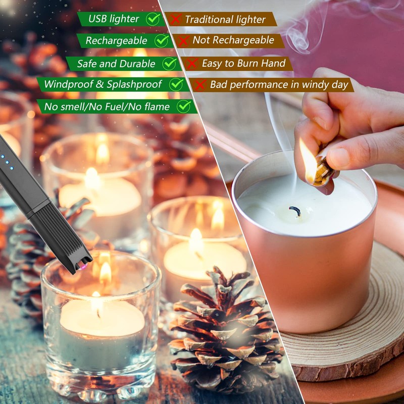 MEIRUBY Lighter Stocking Stuffers for Adults Wife Mom, Electric Candle