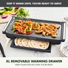 GreenPan Advanced 10.5”x 20” Electric Griddle with Warming Drawer, Healthy