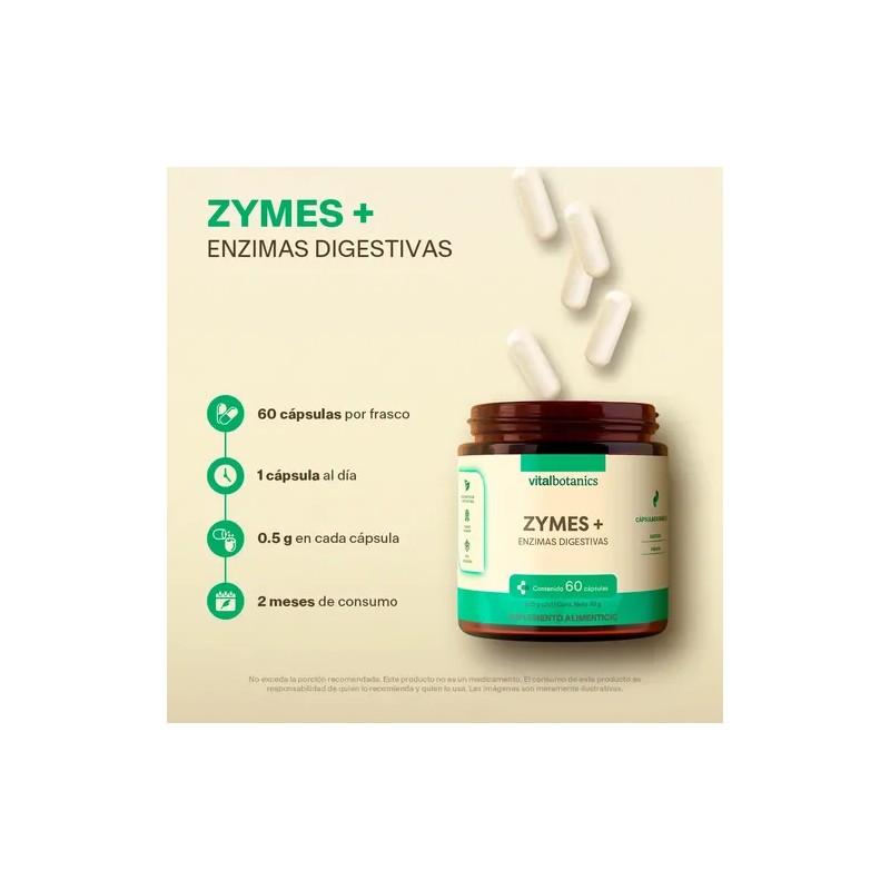 Enzimas Digestivas Con Papaya C/ 60 Caps | Vitalbotanics Sabor