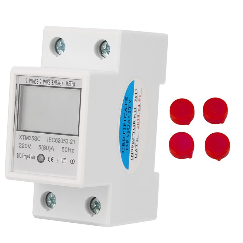 DEWIN Electricity Meter, DIN Rail, Digital Electricity Meter, 1 Phase