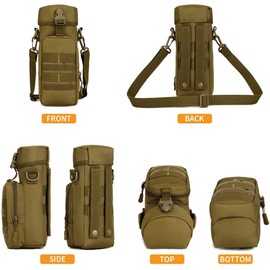 Yakmoo Tactical Bottle Holder Waterproof Water Bottle Bag 800 ml Molle System 1000D Nylon Water Bottle Holder Bottle Carrier for Outdoors