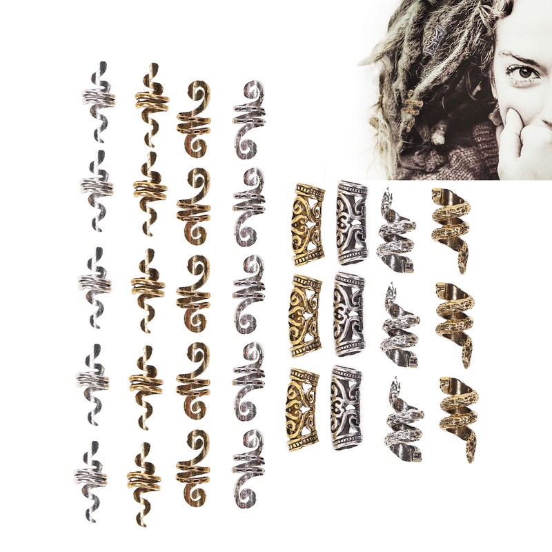 Viking Beard Hair Beads DIY Decorative Hair Braiding Beads for
