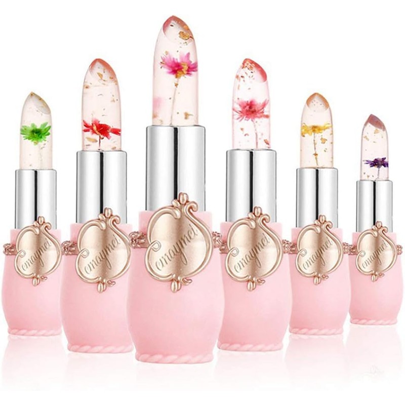 B?lsamo Labial Jelly Flower, 6PCS Crystal Clear Lipstick Set B?lsamos