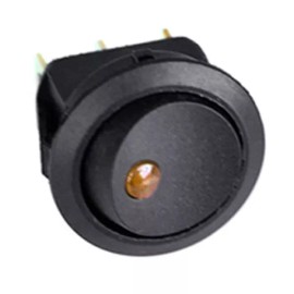 Parts Express New 12V Round Rocker Dot Car Auto Yellow LED Light Toggle Switch SPST