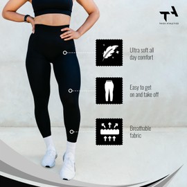 Thick Athletics Contour Seamless Leggings, Sculpting Compression, High-Waisted Athletic Leggings for Women (US, Alpha, X-Large, Regular, Regular, Jet Black)