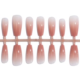 LIGHT RAIN Glossy fake nails - 30 Piece XS S M Sprayed Gel Press on Nails feminine Blush Ombre Pink Coffin False Nails