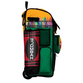 Boombah Rolling Superpack Baseball/Softball Gear Bag - Telescopic Handle - Holds 4 Bats - Wheeled Version - Crayons Multi