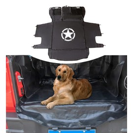 sukemichi Dog Cargo Liner for Jeep, Pet Cargo Trunk Liner Mat Cover for 2007-2025 2026 Jeep Wrangler Accessories JK JL Unlimited 4 Door, Waterproof Oxford, Star