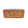 SHARP Dual Alarm with Jumbo Easy to Read 1.8” White LED Display and Faux Wood Finish – 3 Step Dimmer Control – Dual Alarms, Set Two Alarm Times - Battery Back-up – SPC736