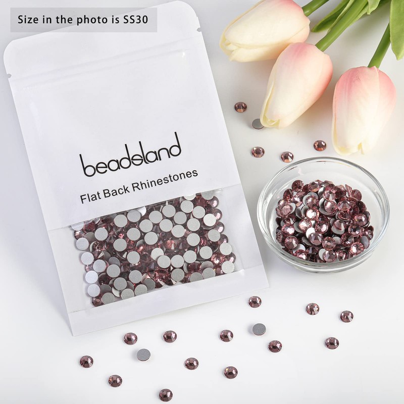 Beadsland 576pcs Flat Back Crystal Rhinestones Round Gems for Nail