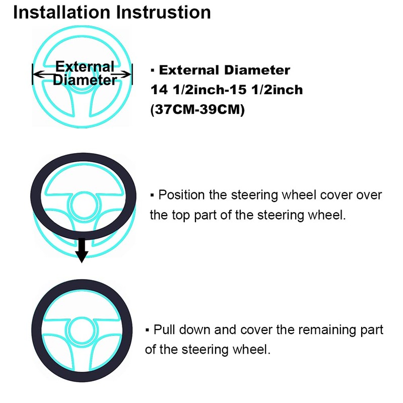 Soft Fluffy Warm Genuine Sheepskin Car Steering Wheel Cover, Fuzzy