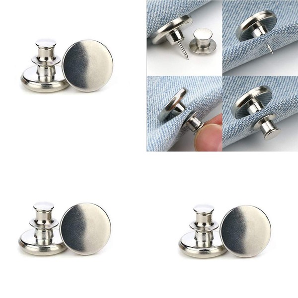 SHONCO No Sew Instant Buttons, 17 mm Trousers Replacement Buttons,