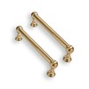 CABDM 10 Pack 3-3/4 Inch Solid Kitchen Cabinet Handles Brushed