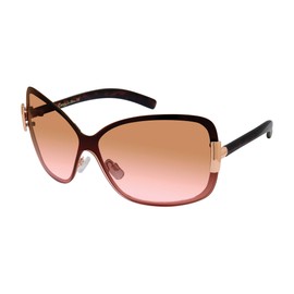 Circus by Sam Edelman Women's Cc201 Metal Uv Protective Rectangular Shield Sunglasses. Trendy Gifts for Her, 132 Mm, Rose Gold