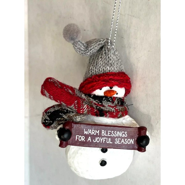 Ganz Snowman Christmas Ornament "Warm Blessings For A Joyful Season"