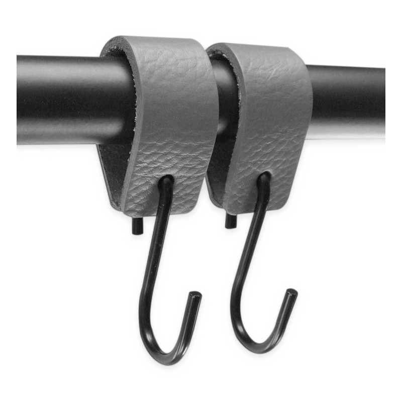Brute Strength - Leather S Hooks for hanging - Grey