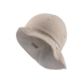 Sterntaler Reversible Sun Hat Plain Muslin – Girls Cotton Muslin Hat – Soft Baby Hat Lined with Cotton Muslin – Baby Sun Hat, beige