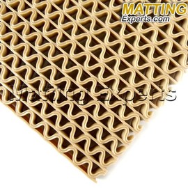 VinWave Mini 1/4" thick Vinyl PVC Wet Area Floor Mat for Swimming Pool Shower Sauna SPA Bath Tub Bath Splash Matting Water Drain Wet Flooring Anti-Slip Indoor/Outdoor by MattingExperts (3' x 2', Tan)