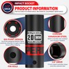 Aiourx 1/2" Drive Impact Socket, 20 mm Deep Socket, Metric,