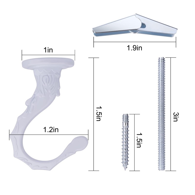AIEX 4 Sets Ceiling Hooks, Plant Hooks for Ceiling with