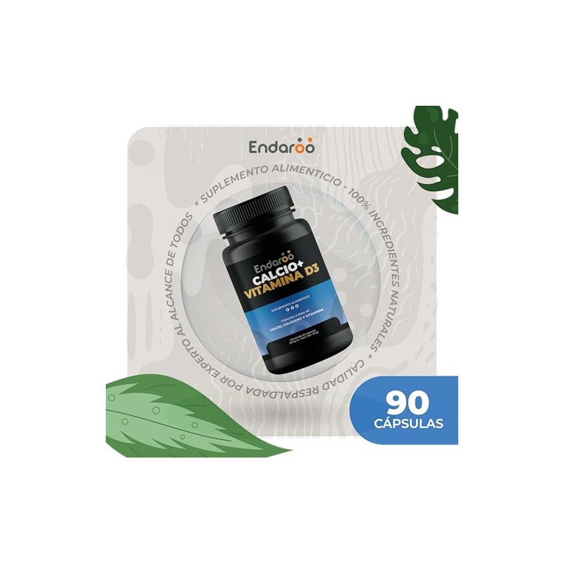 Calcio + Vitamina D3 90 Cápsulas | Con Citrato de