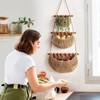 Felenny 3 Tier Hanging Fruit Basket Handmade Woven Jute Hanging