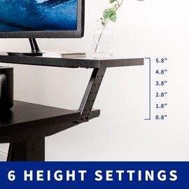 VIVO Universal 55 x 30 inch Dual Tier Table Top for Standard and Sit to Stand Height Adjustable Home and Office Desk Frames, Ergonomic, Black, DESK-TOP2TB