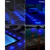 DetarZinLED 6 Packs Solar Driveway Lights, Blue Dock Deck Lights