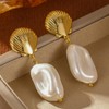 GZQ Gold Shell Drop Dangle Earrings for Women Chunky Statement