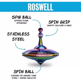 UFO TOps Roswell | Metal Spinning Top | Inspired by the  1947 UFO sighting in Roswell, NM
