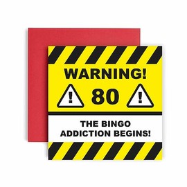 Huxters 80th Birthday Card for him – Funny Birthday Cards for Men – Funny Birthday Warning Happy Birthday Card for Dad Brother – Brother in Law - Grandad Grandpa Birthday – (80th)