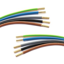WITTKOWARE 10 mm² Meter Cabinet/Electrical Distribution Wiring Kit with Wire End Ferrules Ready for Connection Crimped (Machine Professional Pressing), Cable Lengths 58 cm (Brown/Black/Grey) & 110 cm