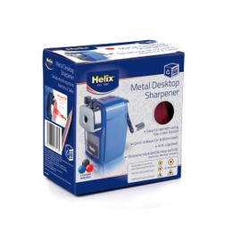 Helix Metal Desktop Sharpener for Standard and Jumbo Pencils (Assorted Colours)