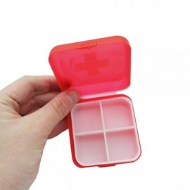 Multi-purpose organizer, pill case, 4 portable pill bottles random color 10ea