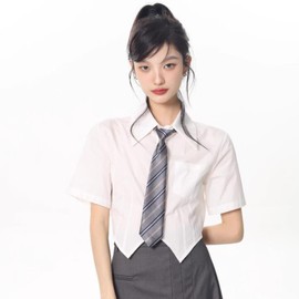 FASELE Necktie, School, Campus, Cospa Best Uniform, Gray, Striped, School Uniform, Accessories, DK JK, Girls, Junior High School, High School Students, Stylistic, Elegant, Necktie