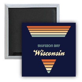 Sturgeon Bay Wisconsin 2.5 x 2.5-Inch Fridge Magnet Retro Design
