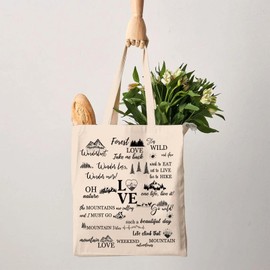 G2TUP Hiking Lover Gift I Love Hiking Tote Bag Hiker Handbag Adventurist Gift Climbing Camper Lover Gift Outdoor Lover Merch (I Love Hiking TB)