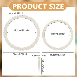 PLIGREAT 2 Sizes Weaving Loom Kit, Round Wooden Weaving Looms 5.5/6.5 Inch Gear Shape Weaving Loom with Weaving Needle for Adult Beginners Knitting DIY Craft Lovers