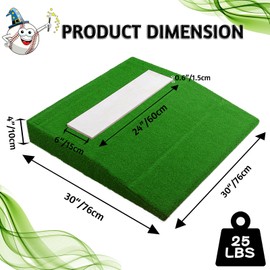 Supvision 30 x 30 x 4 Inch Portable Pitching Mound Youth Training Pitchers Mound with Regulation Pitching Rubber for Baseball Pitching Training and Practice-65,000 Stitches/㎡ with Handle