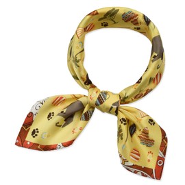 corciova Yellow Animal Western Neck Scarf Men Neckerchief 21x21 Women Silk Hair Scarf Ladies Short Bandana Headband Headscarf