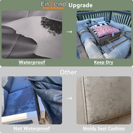 Enzeno Enzeno Cube Garden Furniture Covers Waterproof with Air Vent, 200X200cm, Oxford Fabric Outdoor Patio Table Covers, Garden Square Chair and Table Rattan Sofa Cover for outside