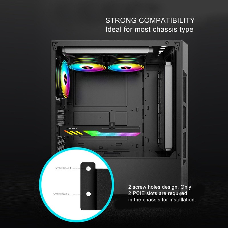 Elprico Graphics Card GPU Holder, ARGB 3Pin 4Pin Slidable, Supports
